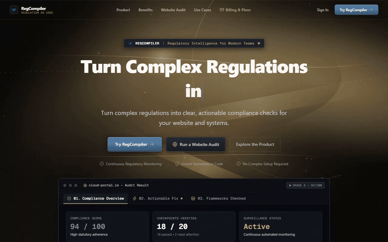 RegCompiler Application Interface Preview
