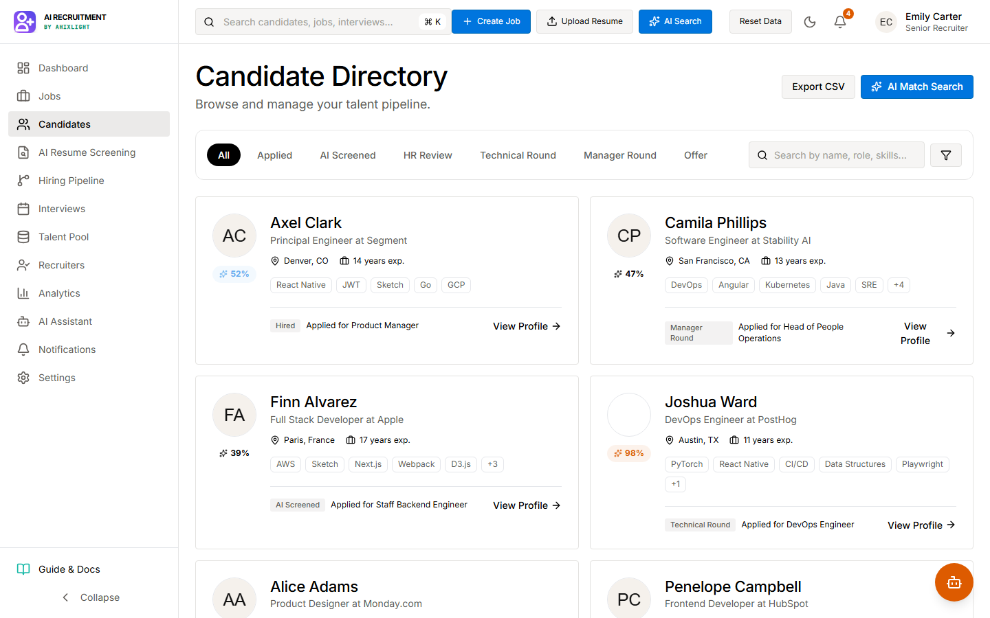 AI Recruitment Platform Preview Screenshot 3