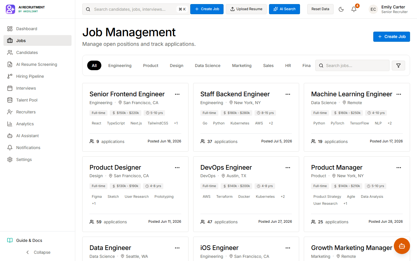 AI Recruitment Platform Preview Screenshot 2