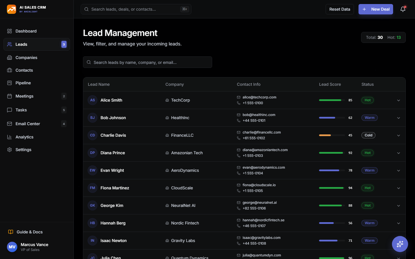 AI Sales CRM Platform Preview Screenshot 2