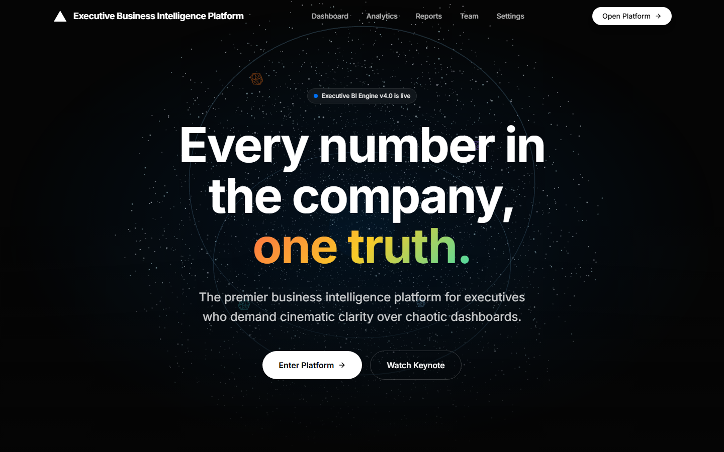 Executive Business Intelligence Platform Preview Screenshot 1