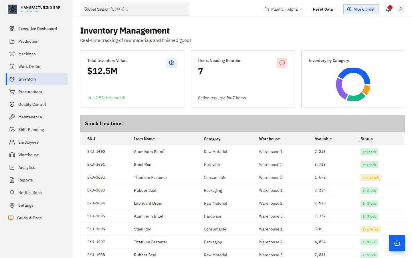 Manufacturing ERP Platform Preview Screenshot 3