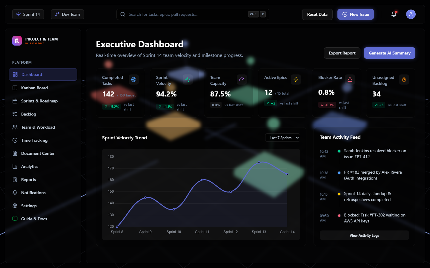 Project & Team Management Platform Preview Screenshot 1