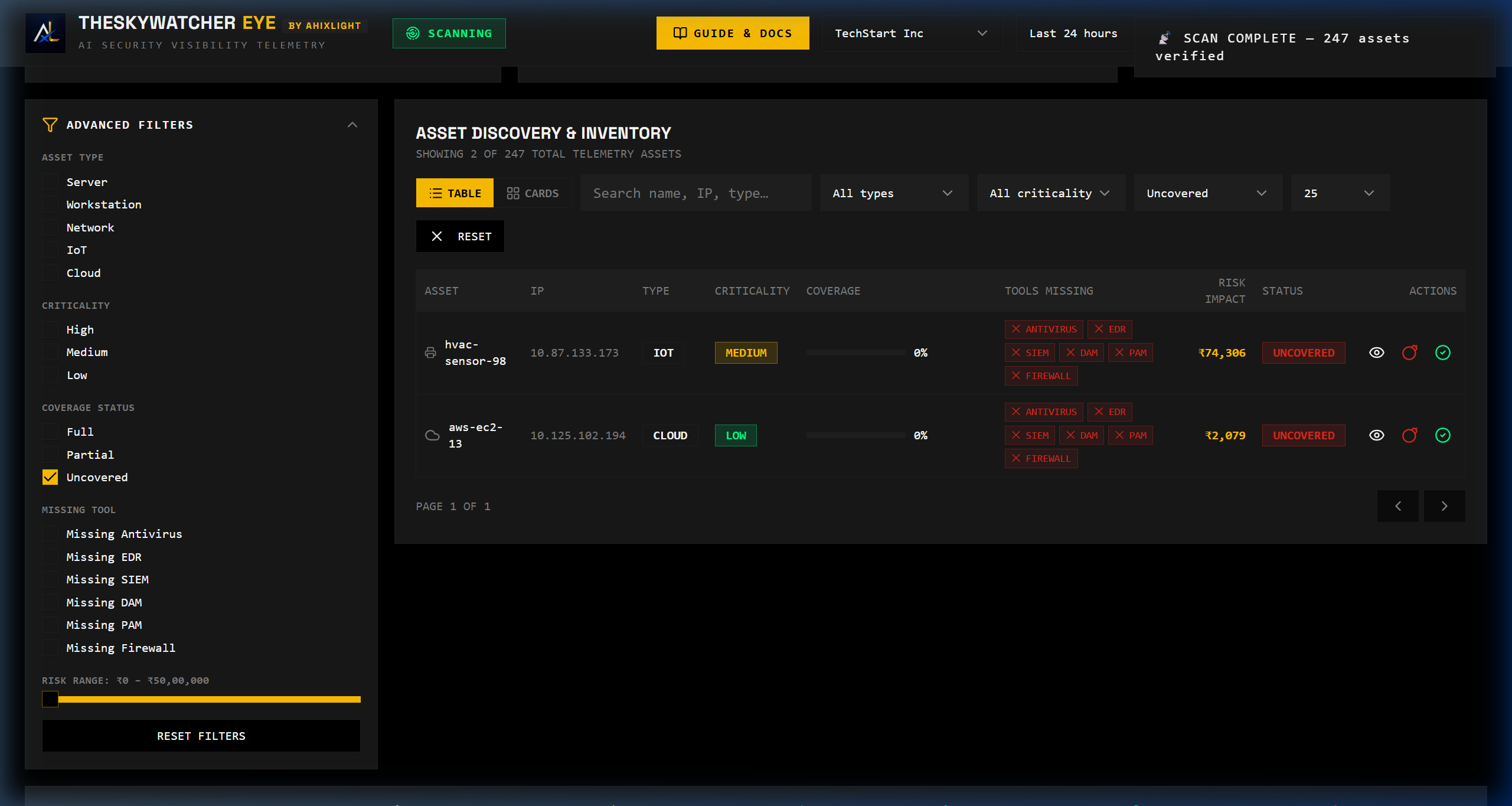 SkyEye Cyber Assets Preview Screenshot 2